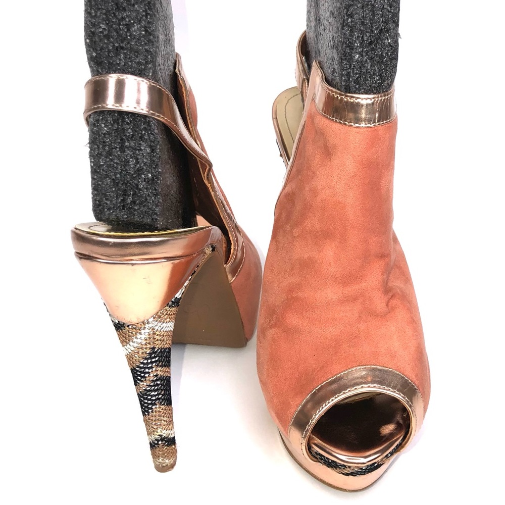 JESSICA SIMPSON ROSE GOLD PLATFORM HEELS - Picture 6 of 8